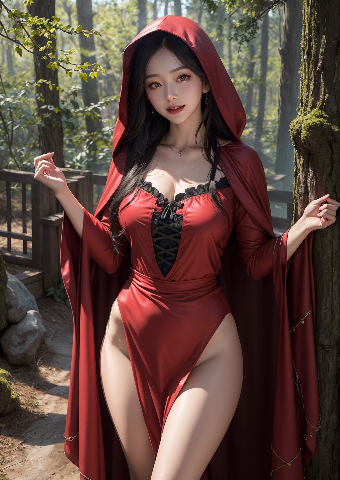 Cute Little Red Riding Hood Girl