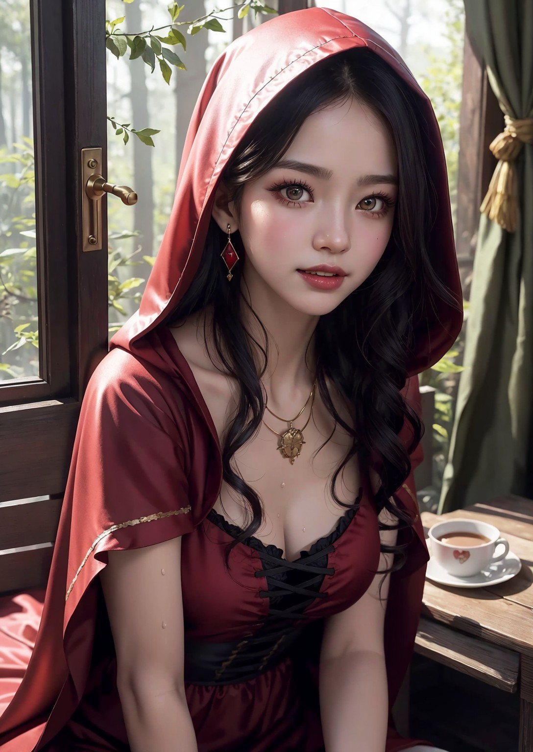 Cute Little Red Riding Hood Girl