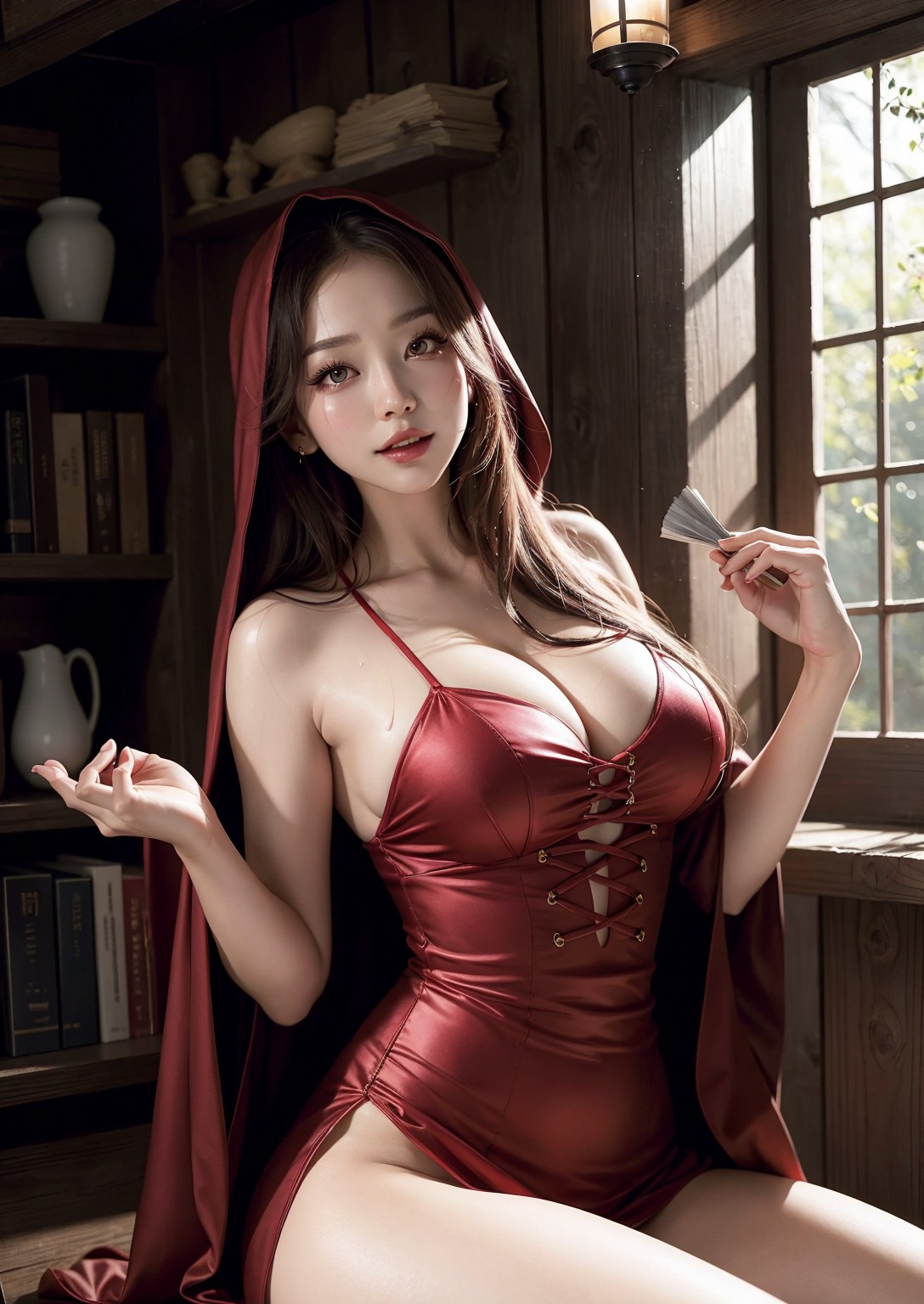 Cute Little Red Riding Hood Girl