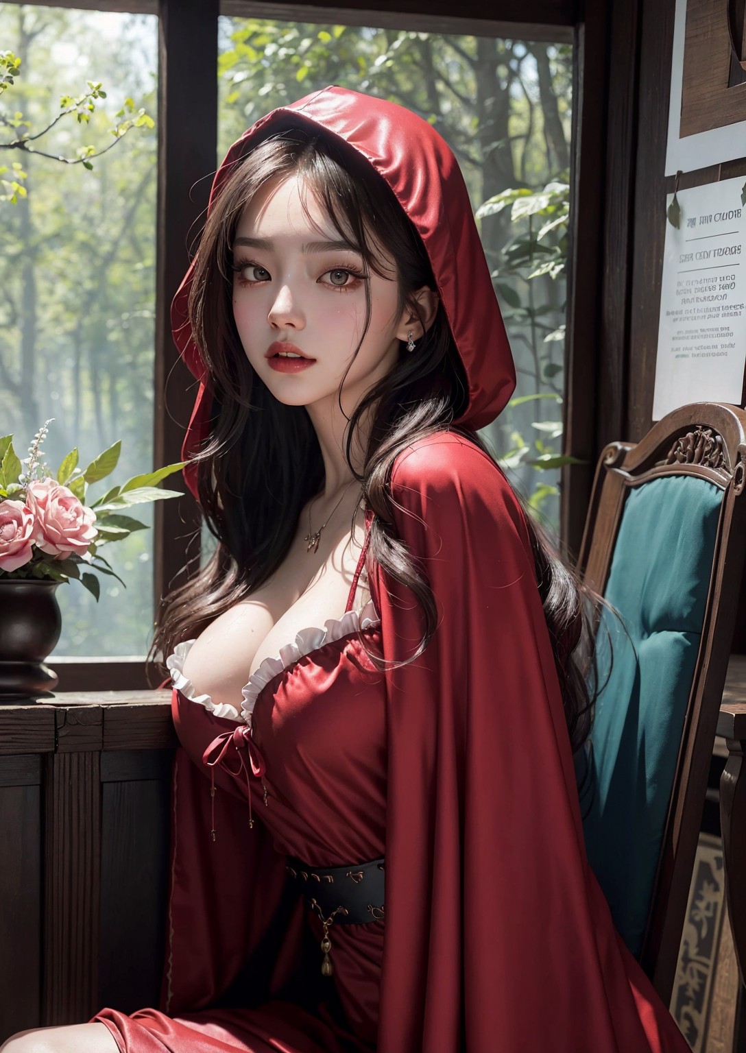Cute Little Red Riding Hood Girl