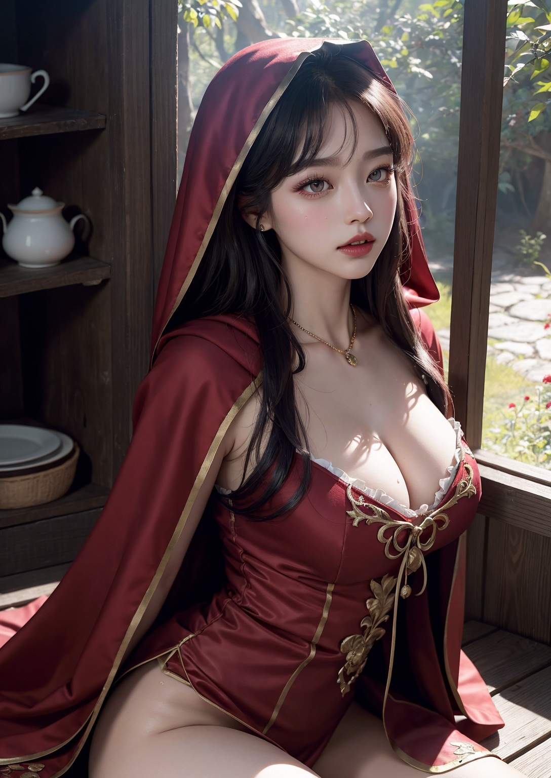 Cute Little Red Riding Hood Girl