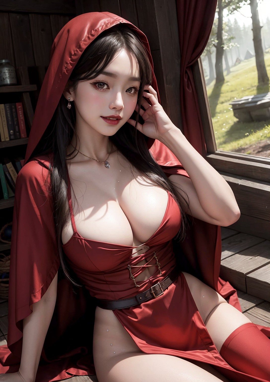 Cute Little Red Riding Hood Girl