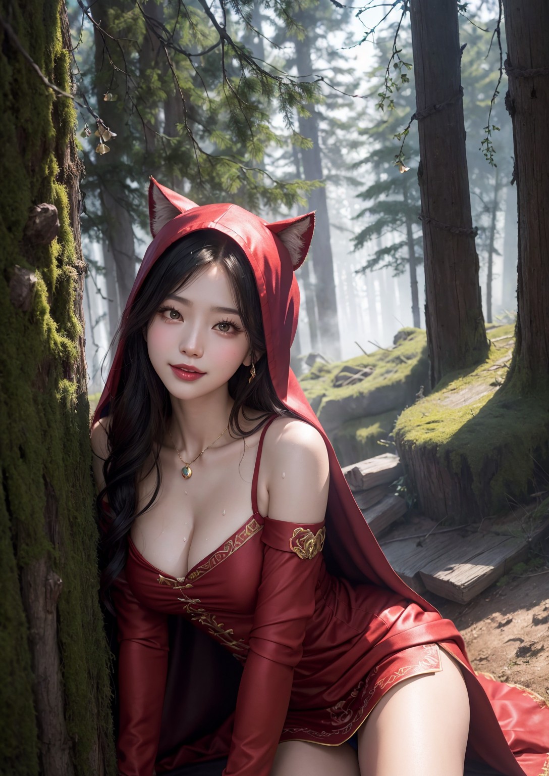 Cute Little Red Riding Hood Girl