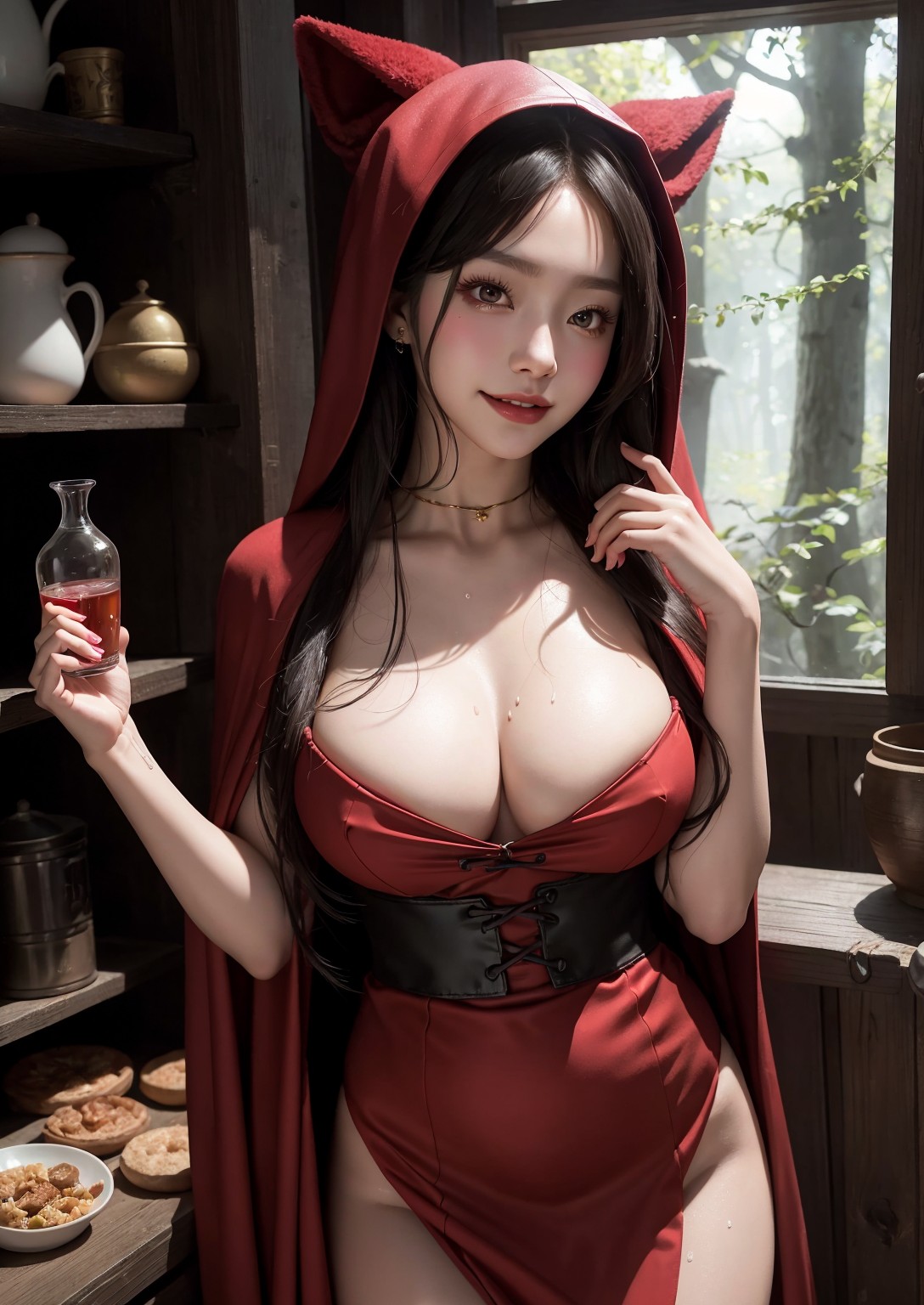 Cute Little Red Riding Hood Girl