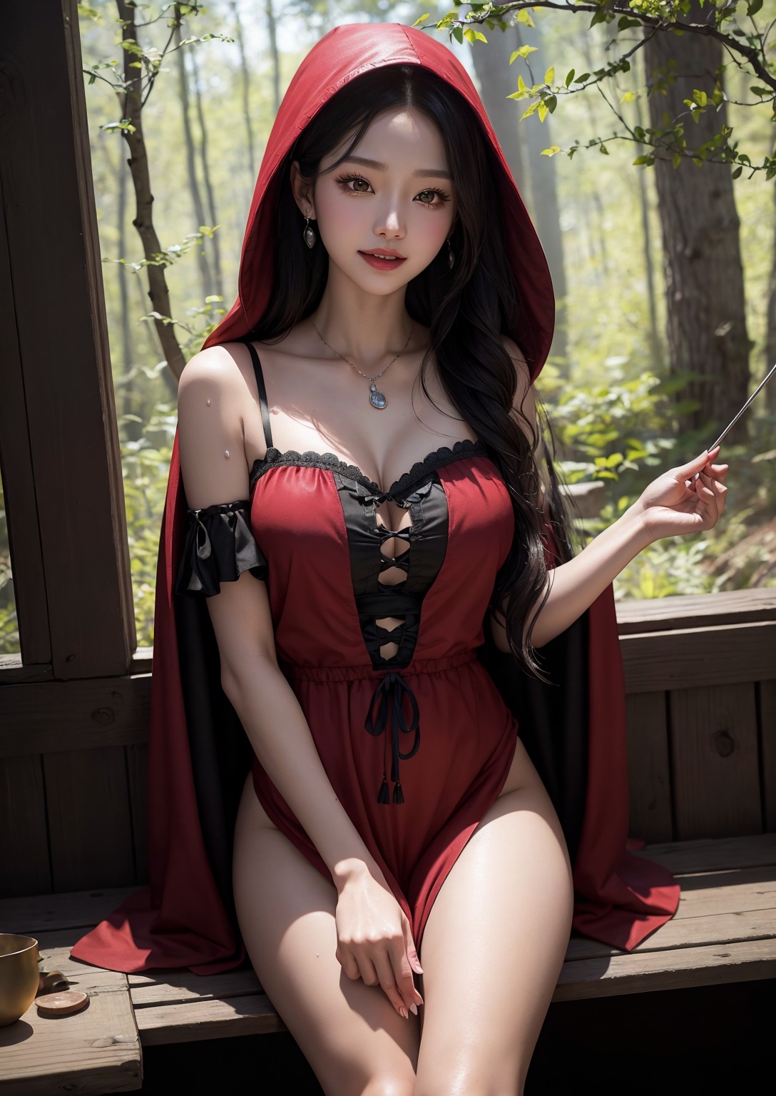 Cute Little Red Riding Hood Girl