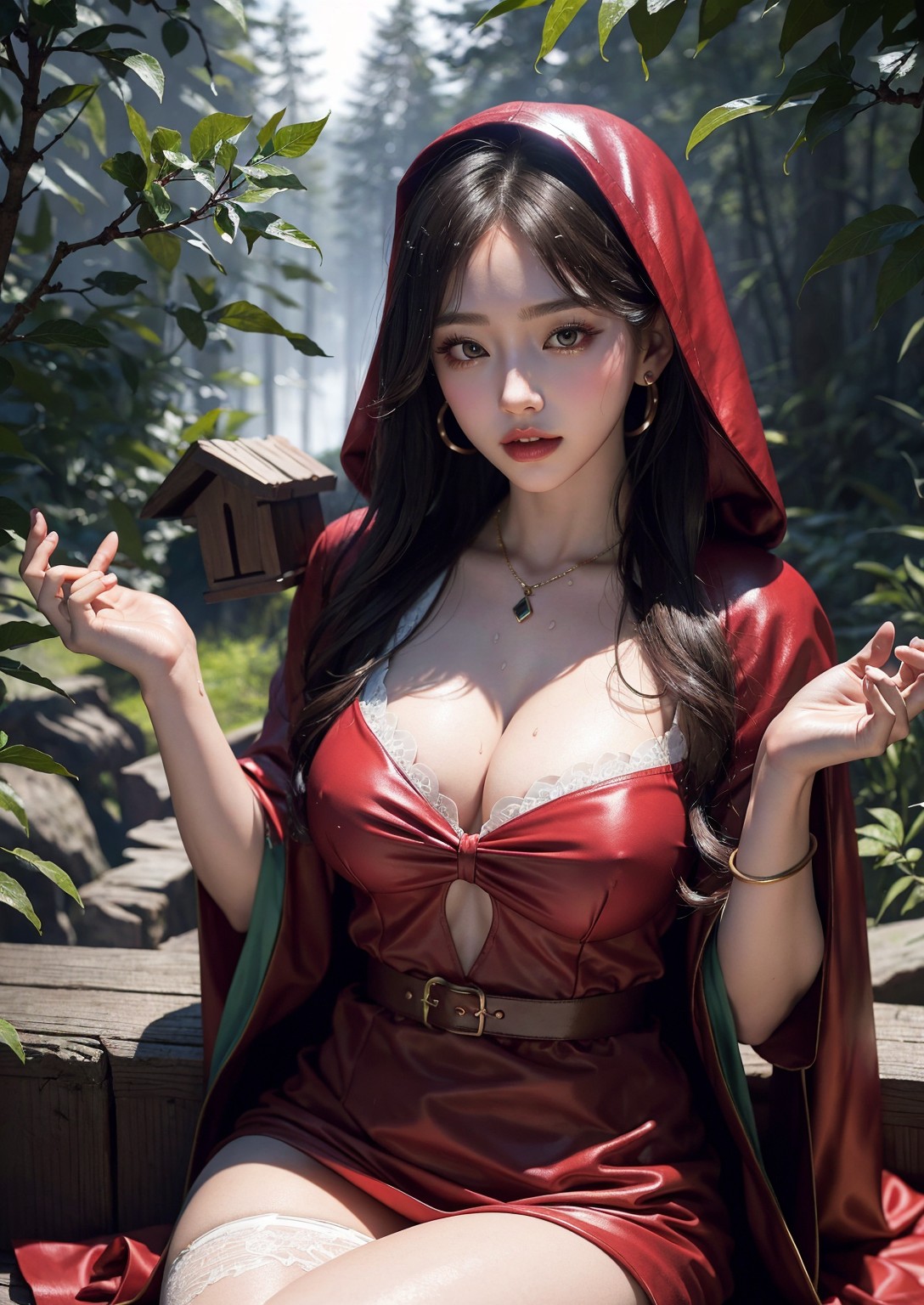 Cute Little Red Riding Hood Girl