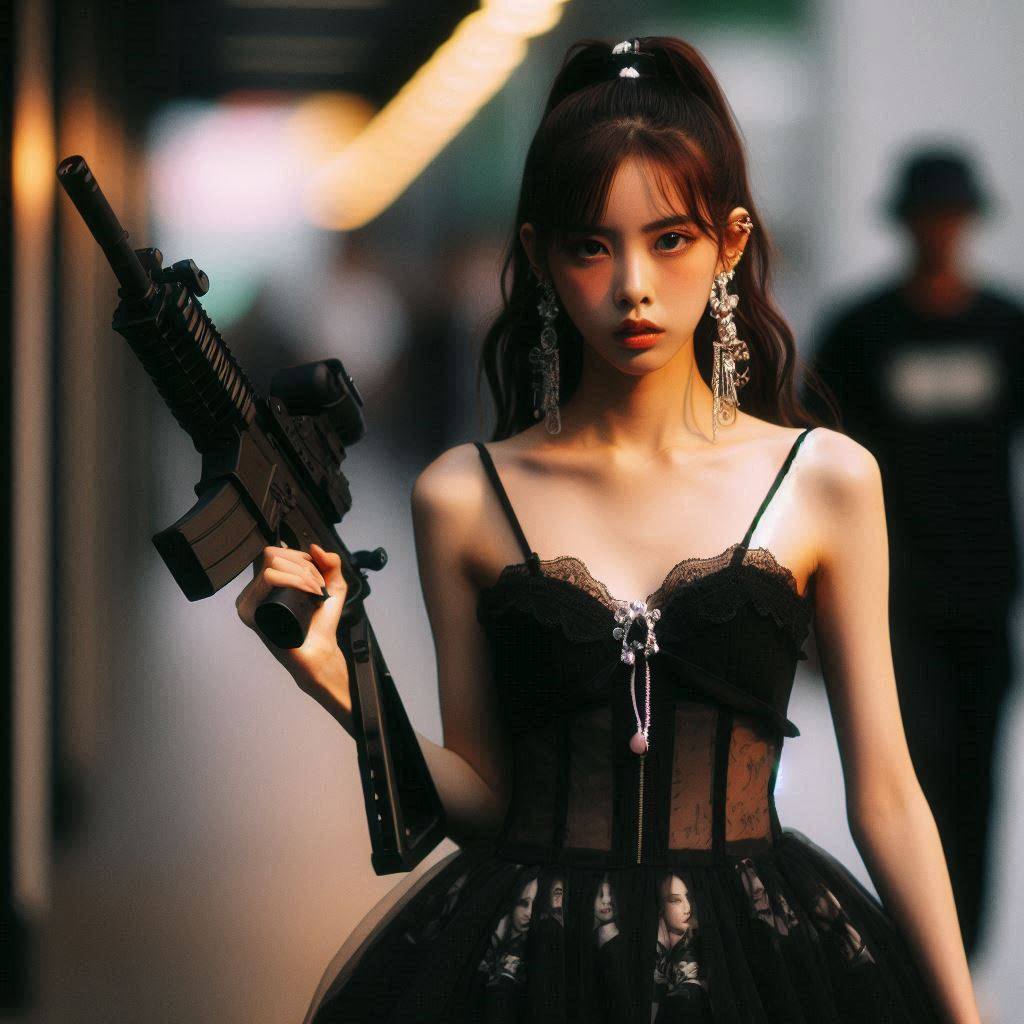 Chesty street girl with a gun.1