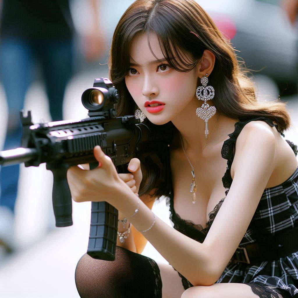 Chesty street girl with a gun.1