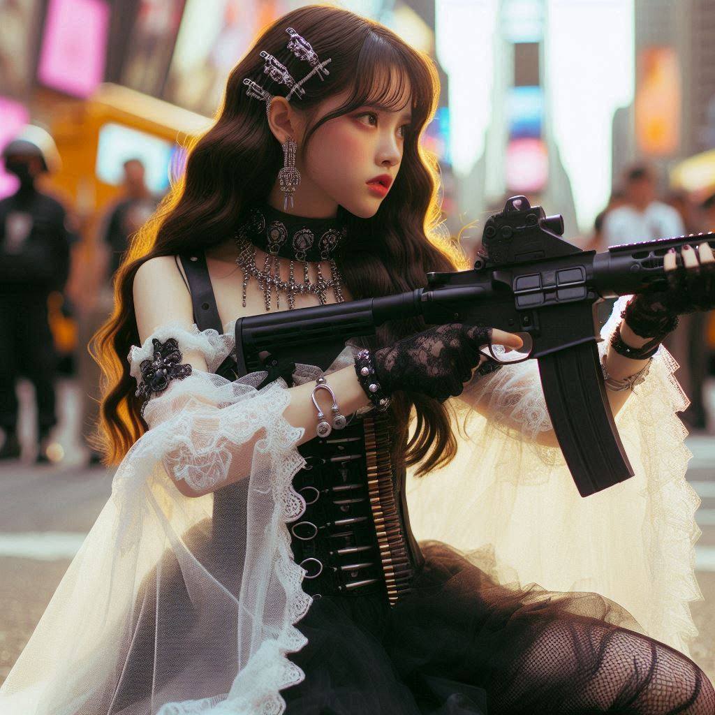 Chesty street girl with a gun.1