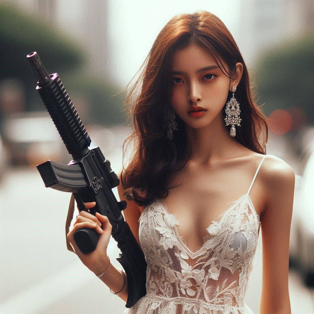 Chesty street girl with a gun.1