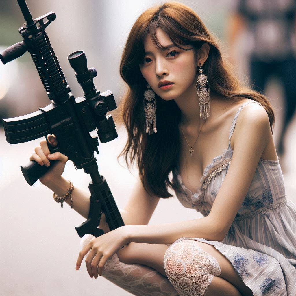 Chesty street girl with a gun.1
