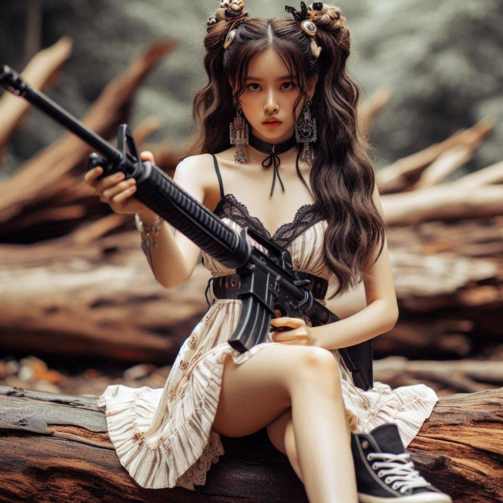 Chesty street girl with a gun.1