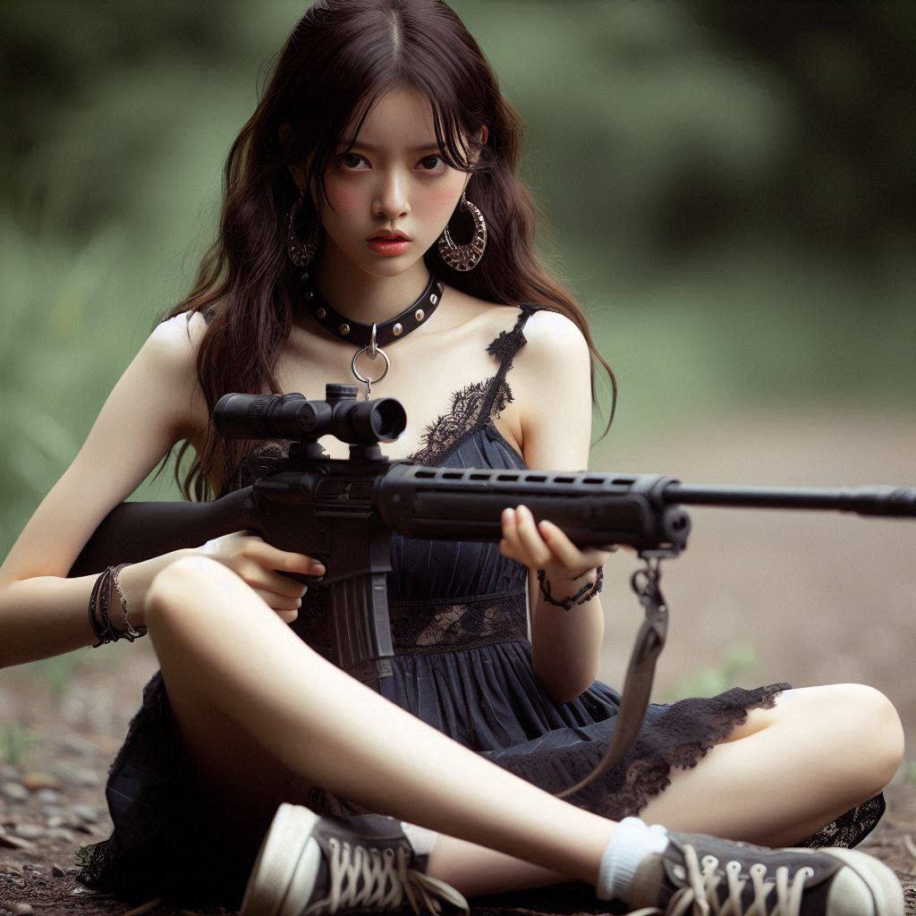 Chesty street girl with a gun.1