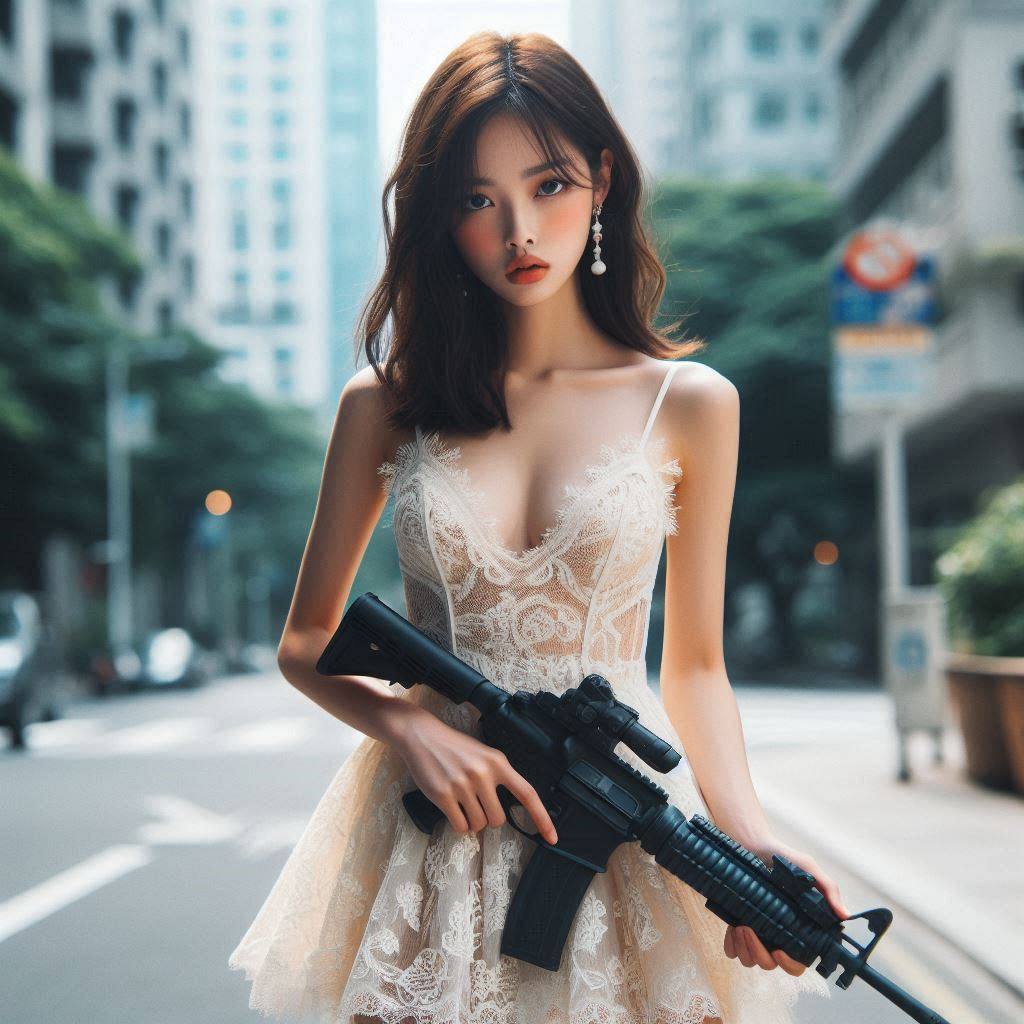 Chesty street girl with a gun.1