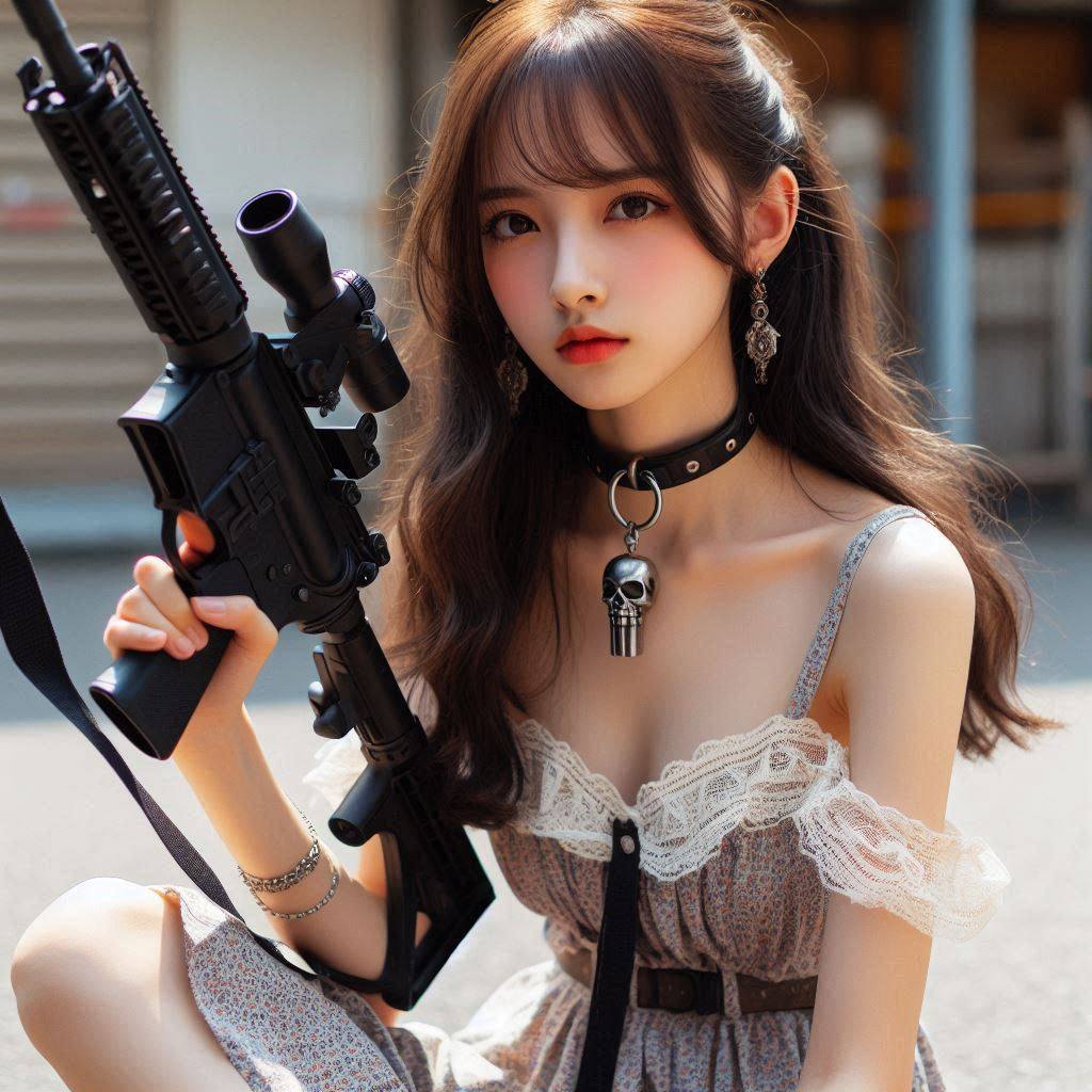 Chesty street girl with a gun.1