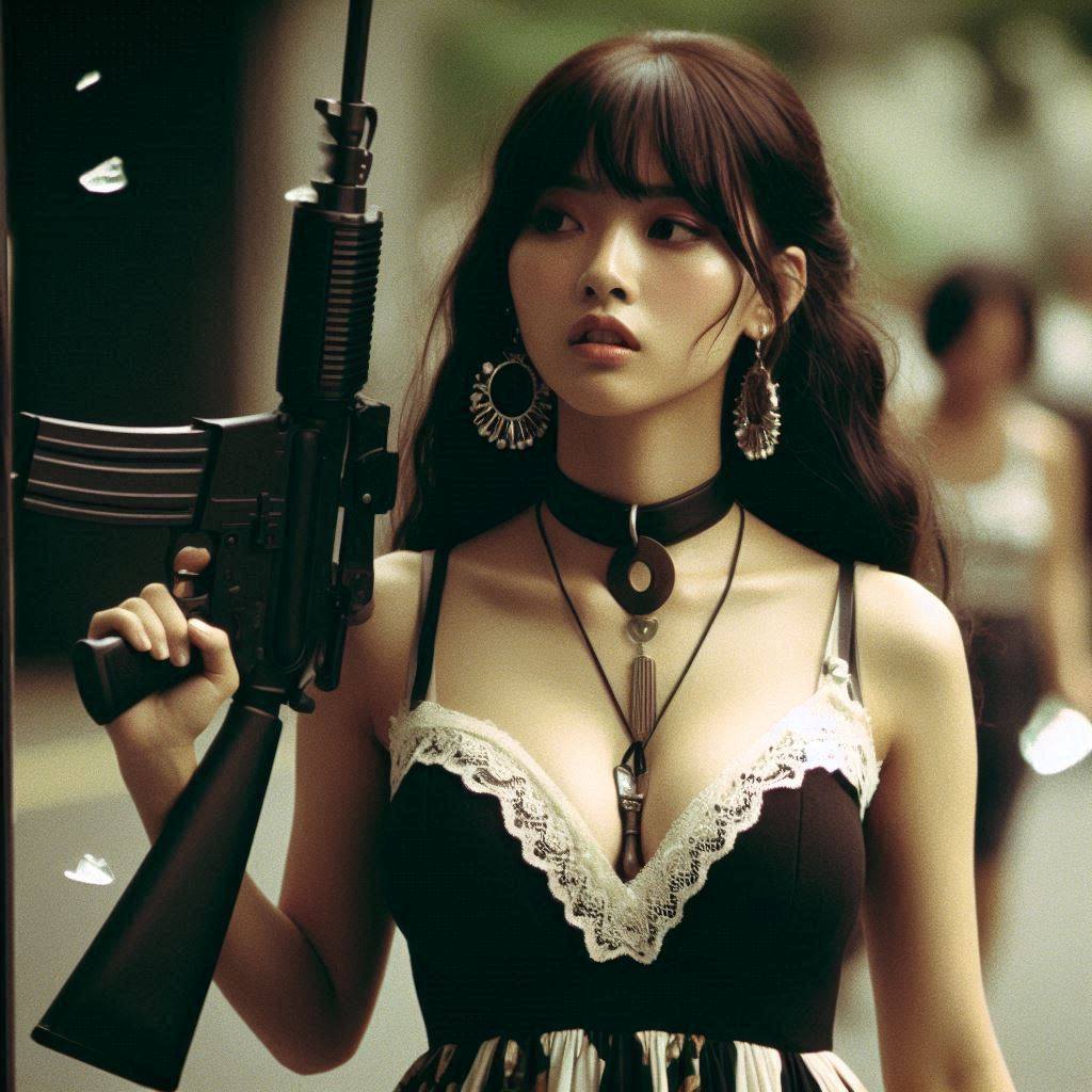 Chesty street girl with a gun.1