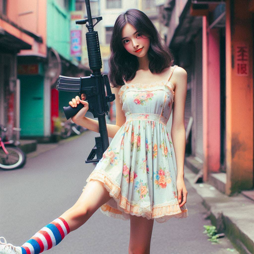 Chesty street girl with a gun.1