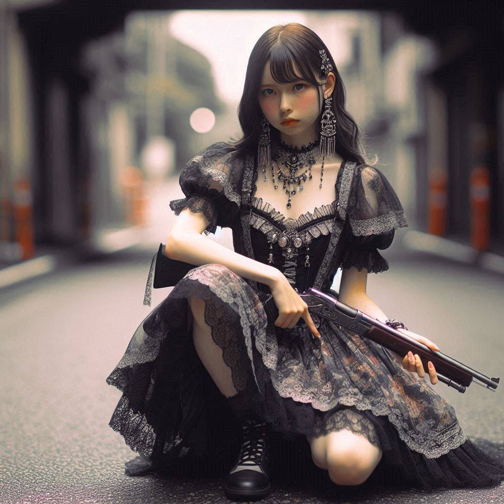 Chesty street girl with a gun.1
