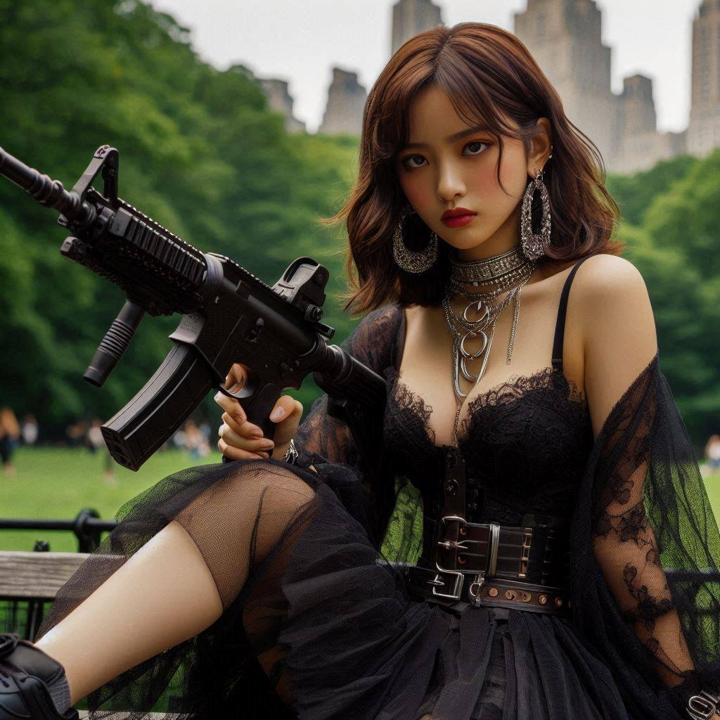 Chesty street girl with a gun.1