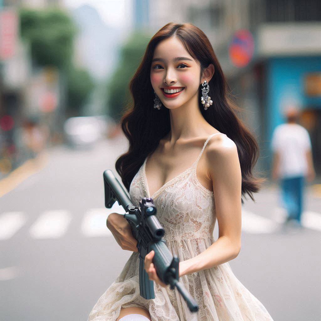 Chesty street girl with a gun.1