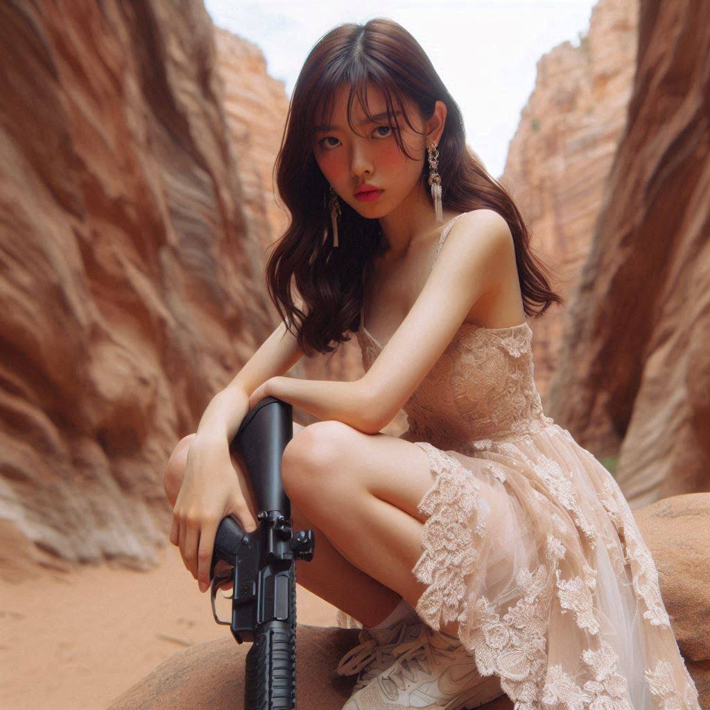 Chesty street girl with a gun.1