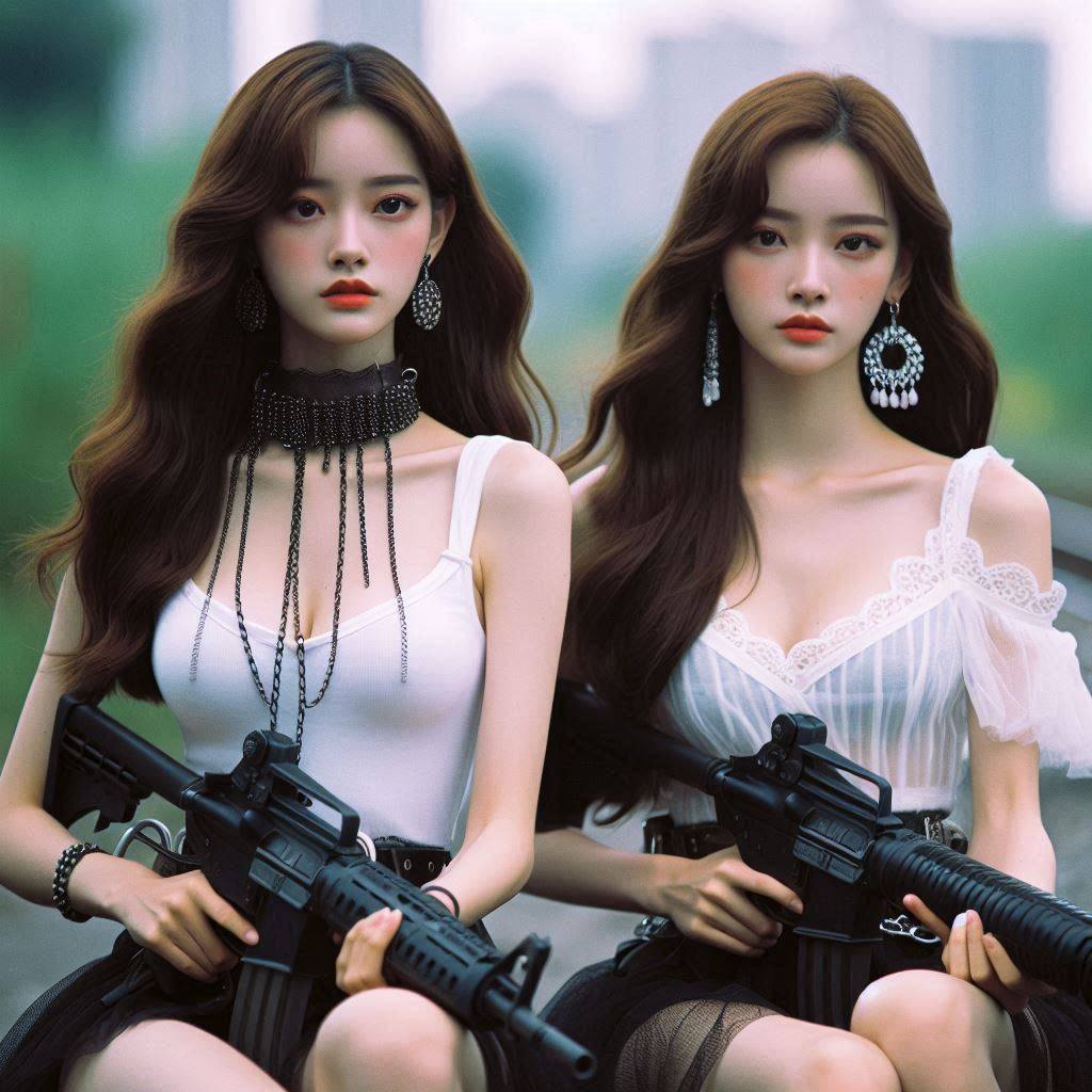 Chesty street girl with a gun.1