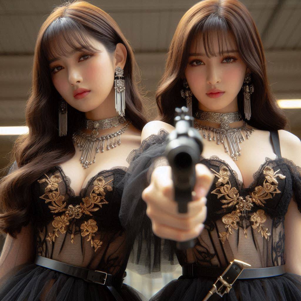 Chesty street girl with a gun.1