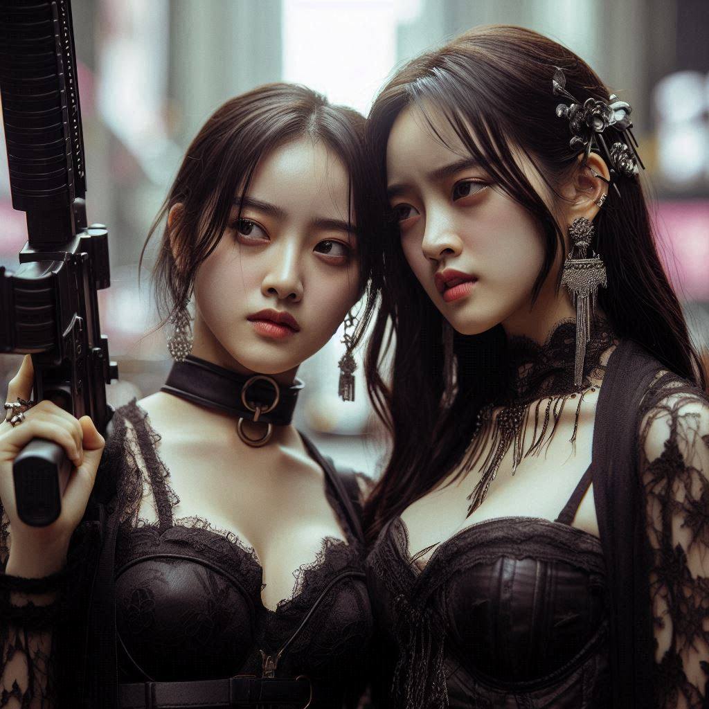 Chesty street girl with a gun.1