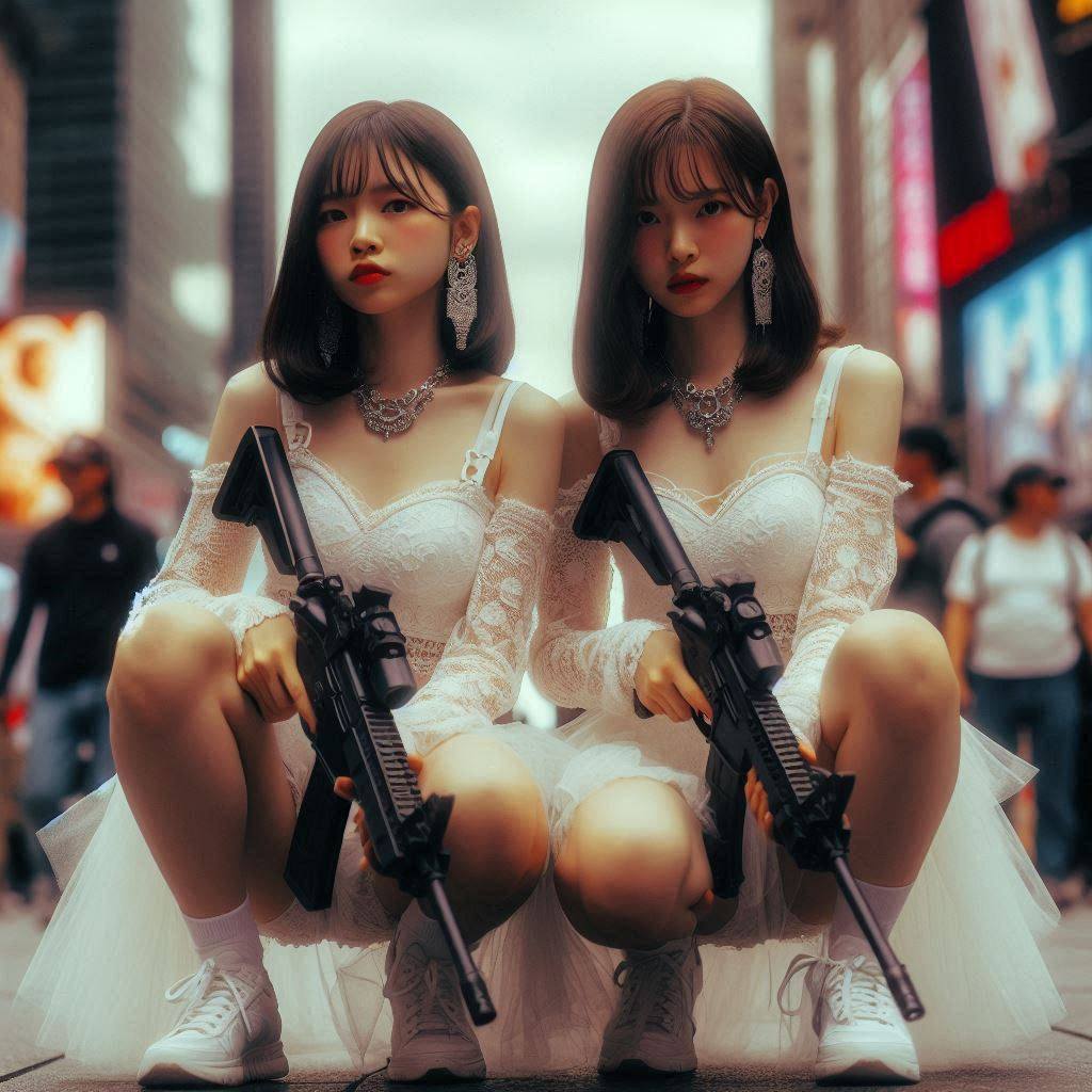 Chesty street girl with a gun.1