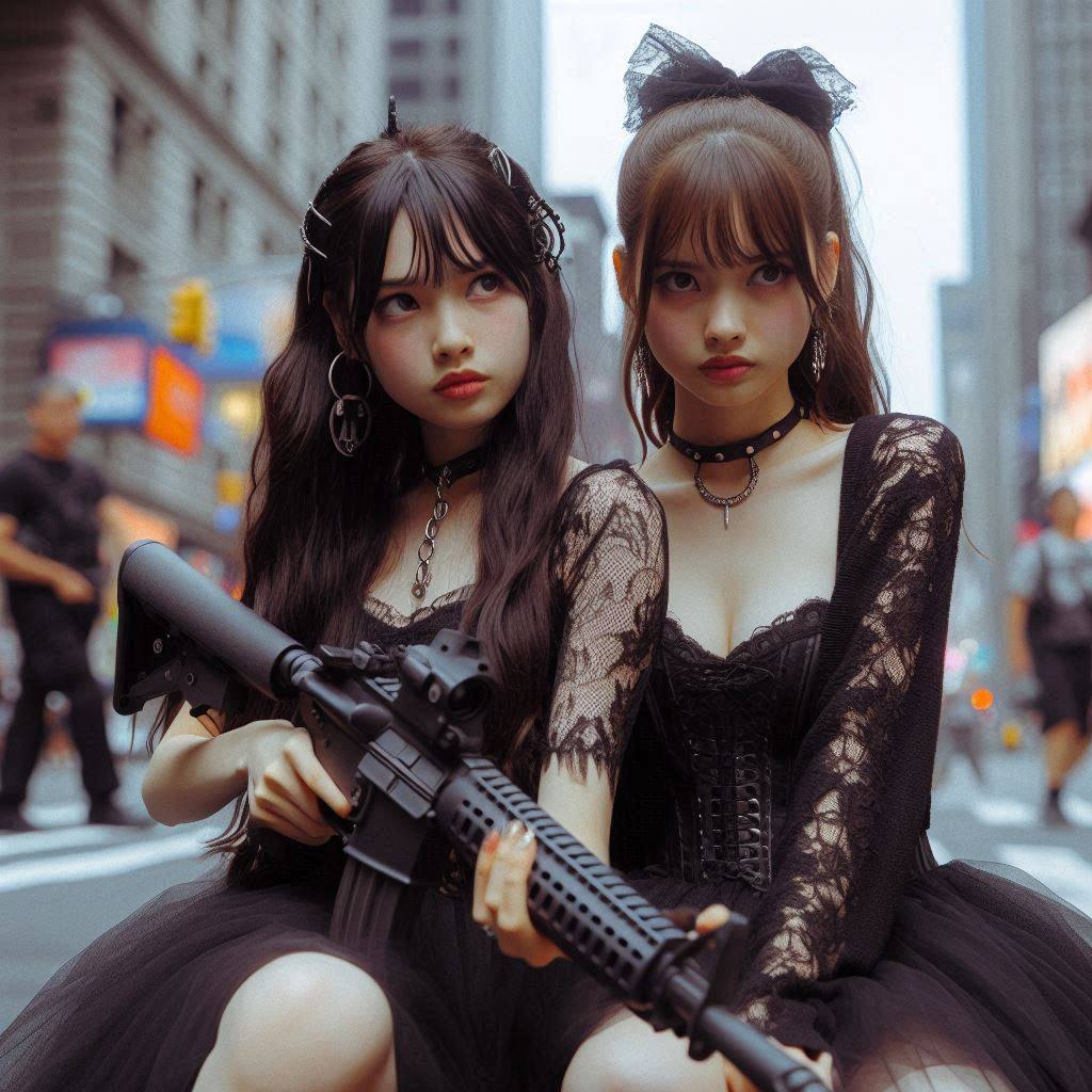 Chesty street girl with a gun.1