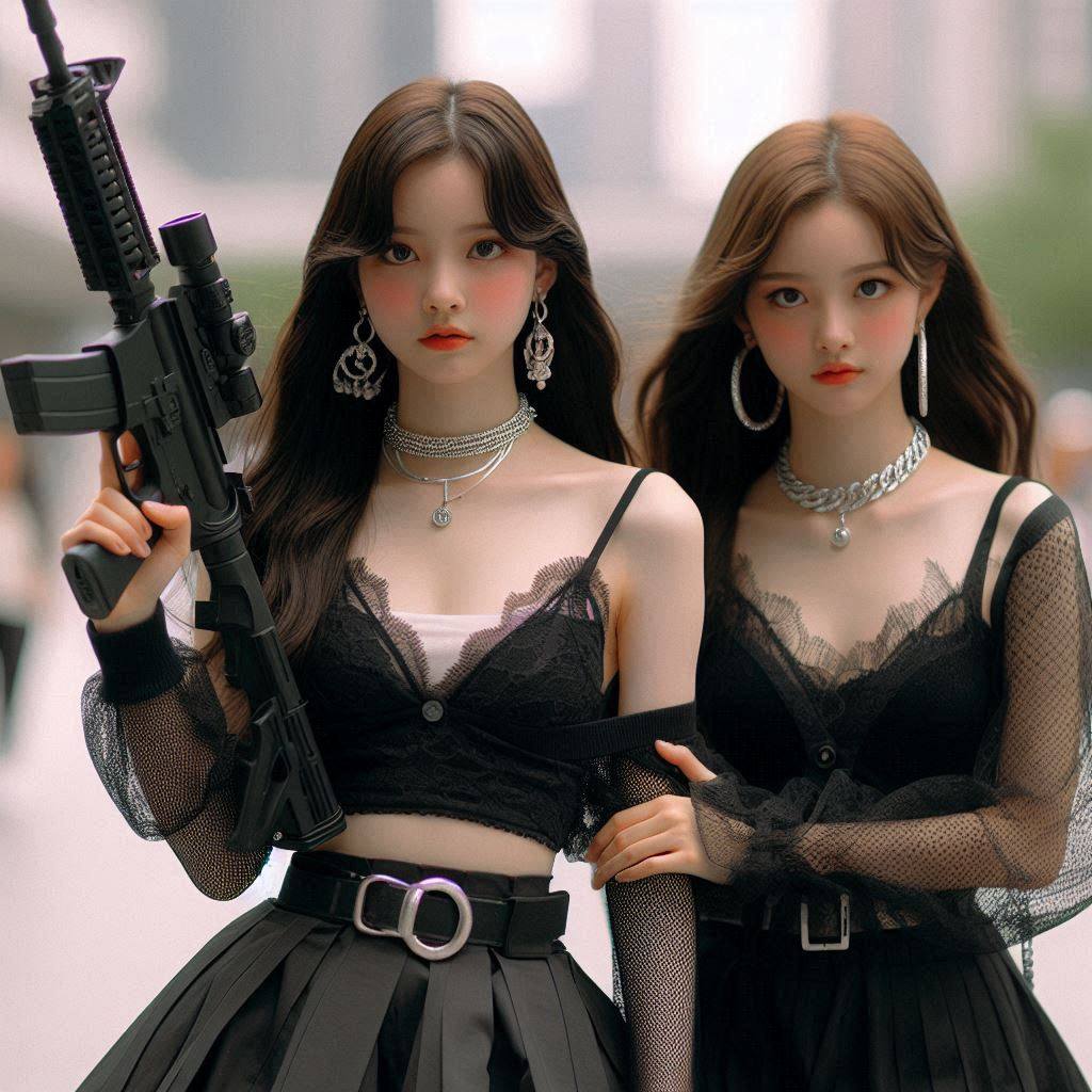 Chesty street girl with a gun.1