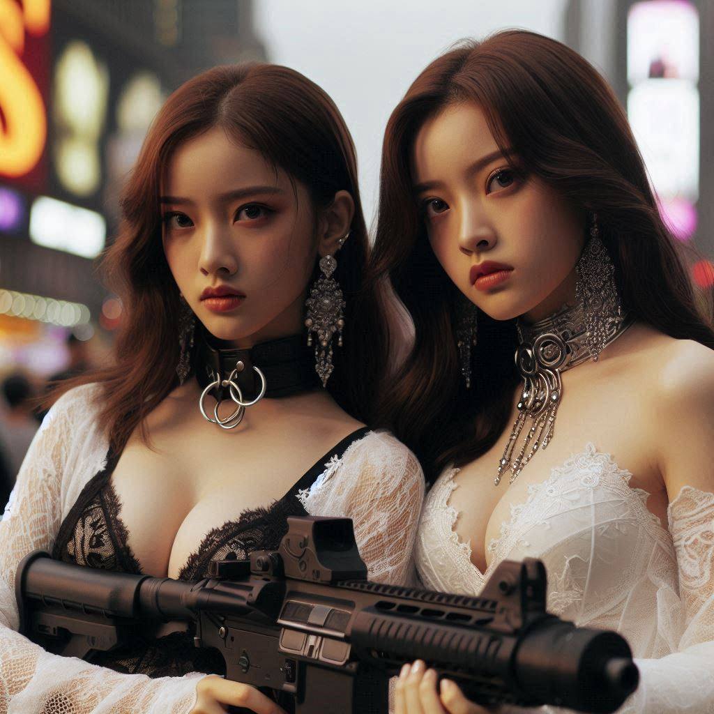 Chesty street girl with a gun.1