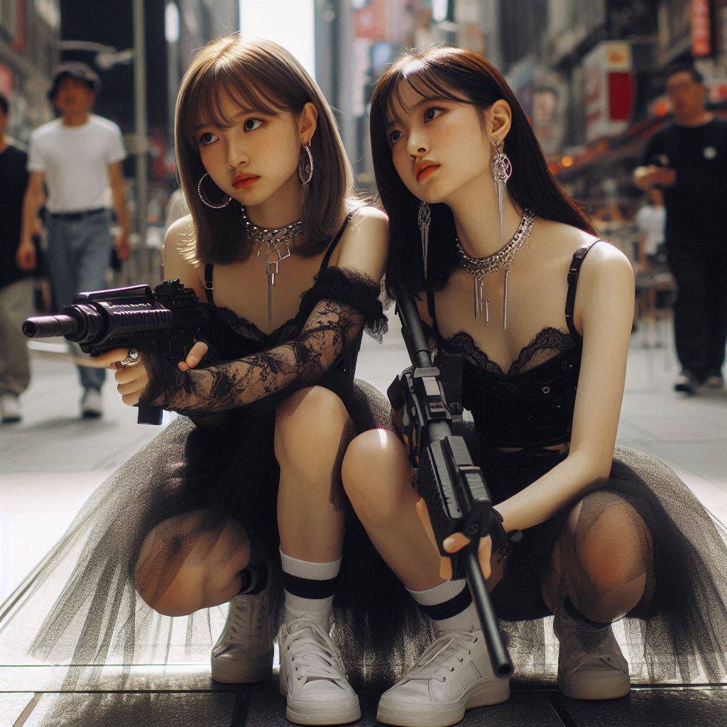 Chesty street girl with a gun.1