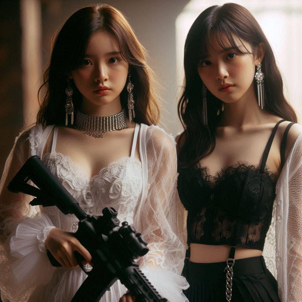 Chesty street girl with a gun.1