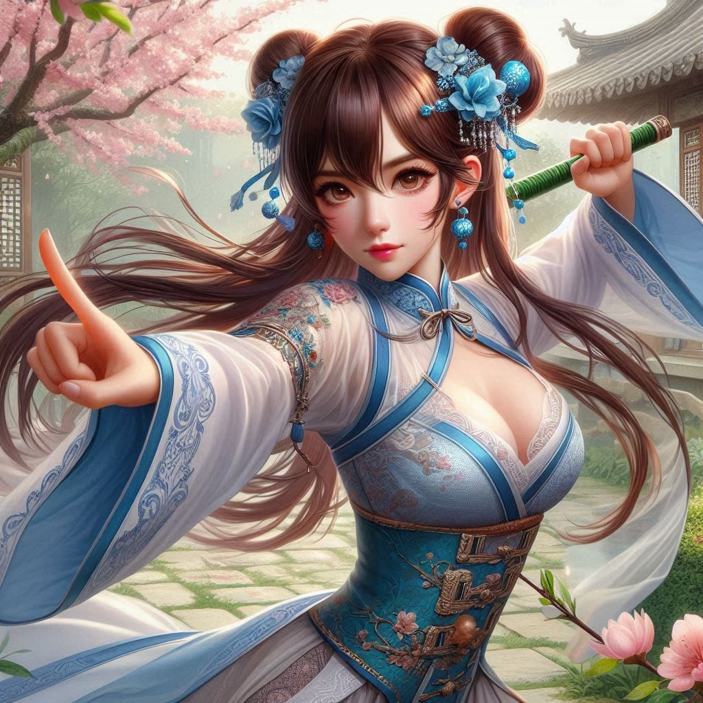 Peach Island Huangrong - Dog Punching Woman