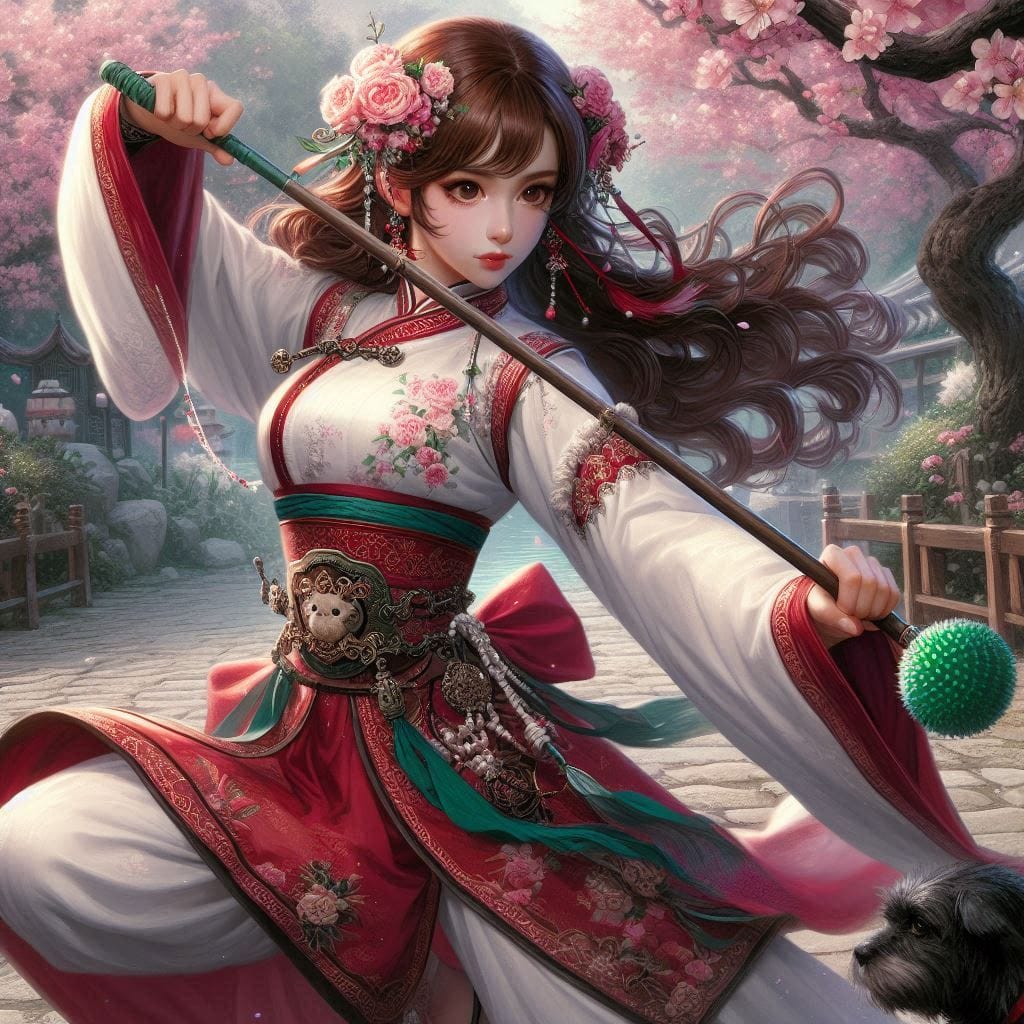 Peach Island Huangrong - Dog Punching Woman