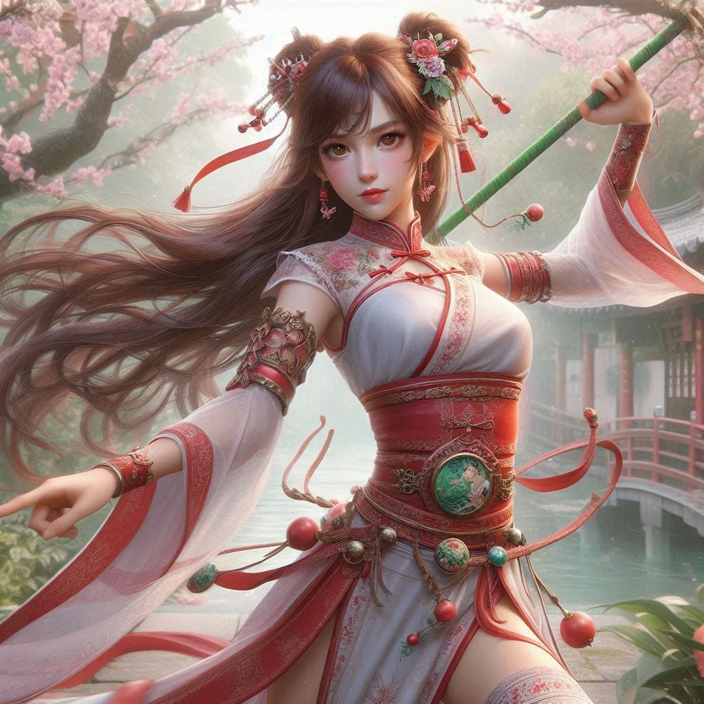Peach Island Huangrong - Dog Punching Woman