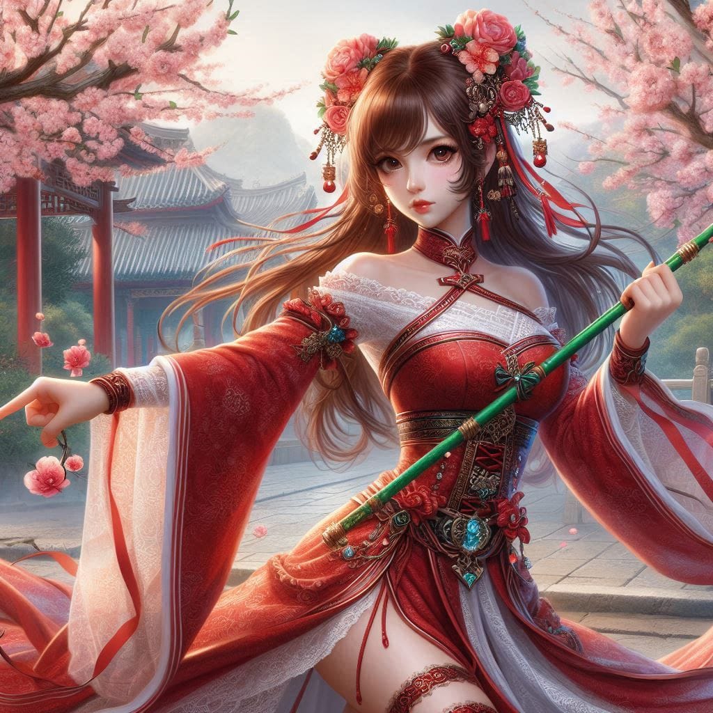 Peach Island Huangrong - Dog Punching Woman
