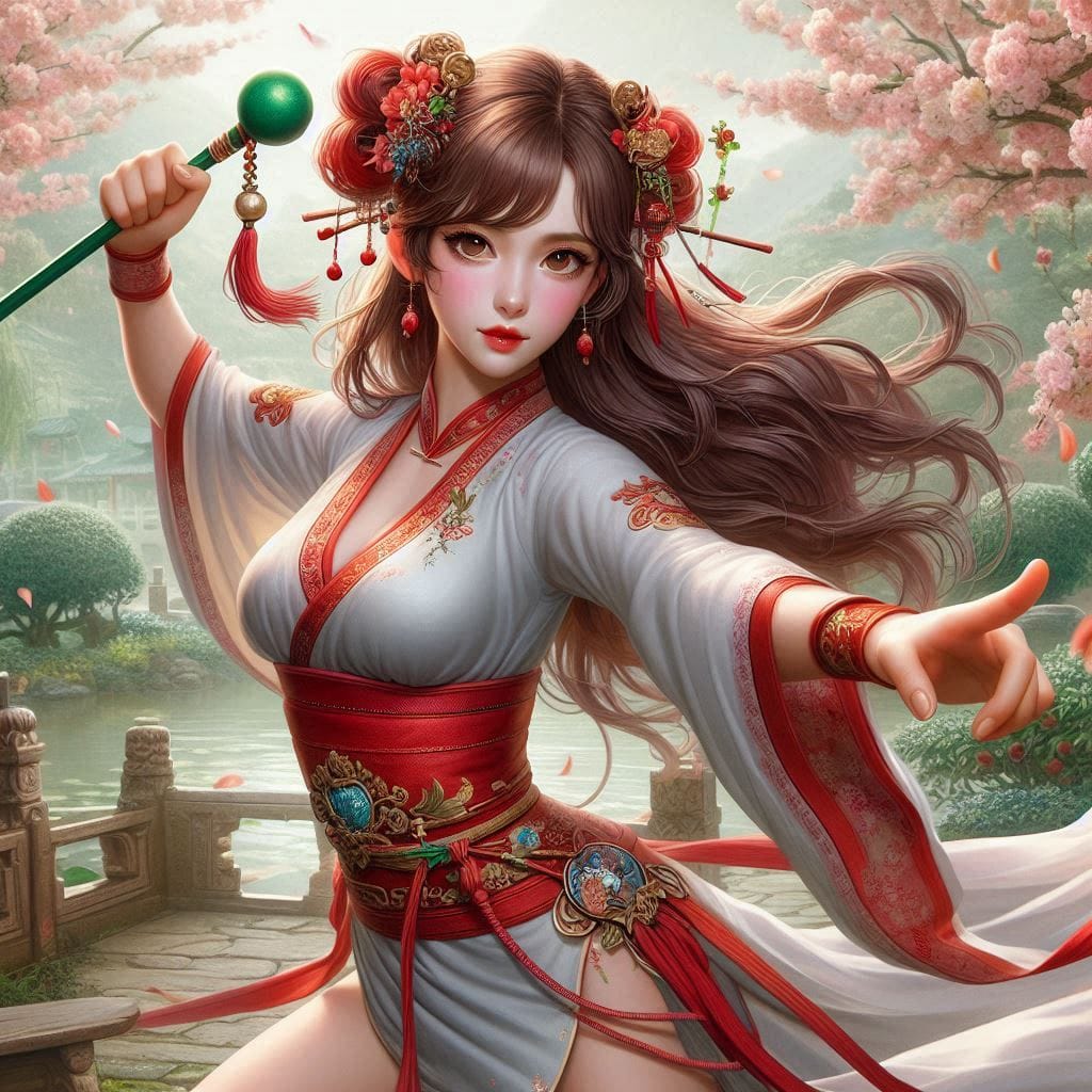 Peach Island Huangrong - Dog Punching Woman