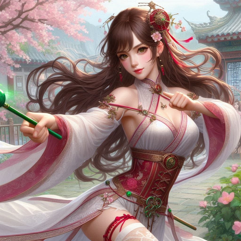 Peach Island Huangrong - Dog Punching Woman