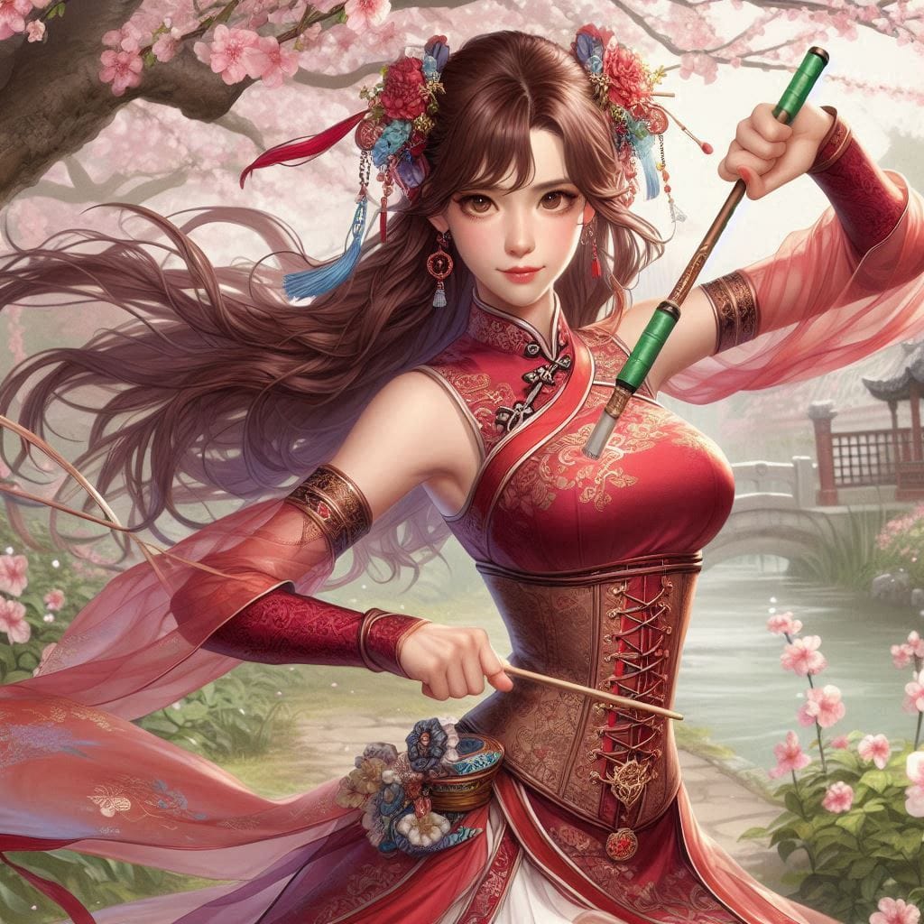 Peach Island Huangrong - Dog Punching Woman