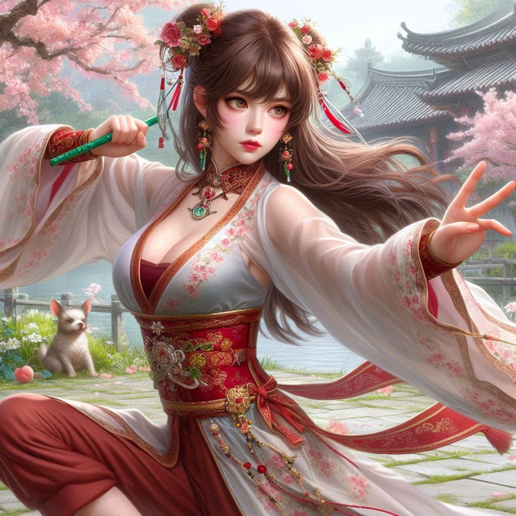 Peach Island Huangrong - Dog Punching Woman