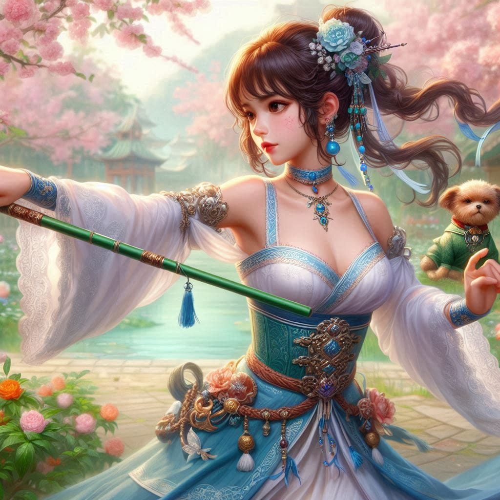 Peach Island Huangrong - Dog Punching Woman