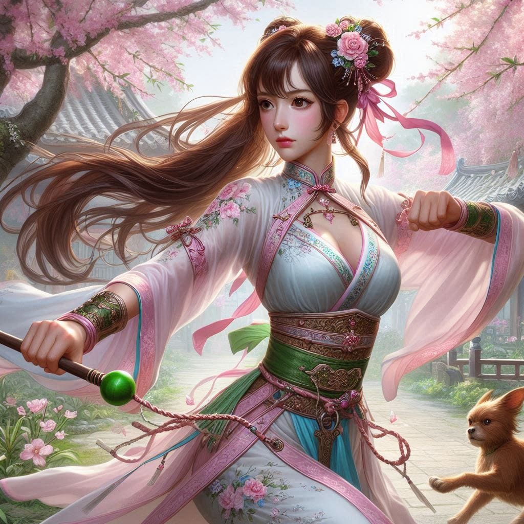 Peach Island Huangrong - Dog Punching Woman