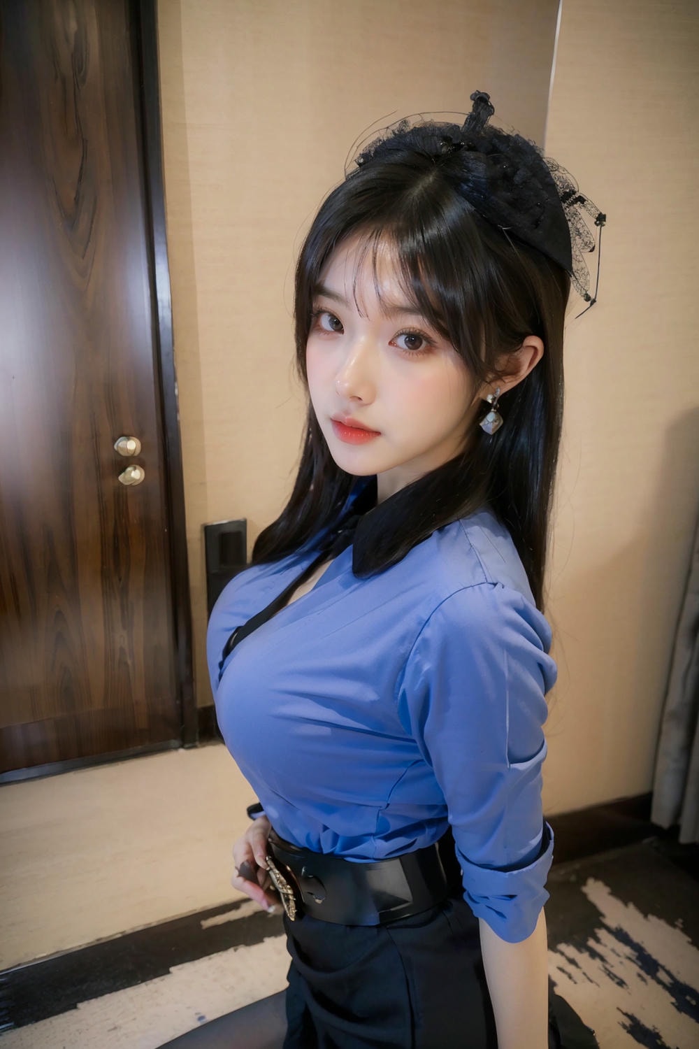 Collection - Elegant Allure The Sultry Sophistication of a Blue Blouse and