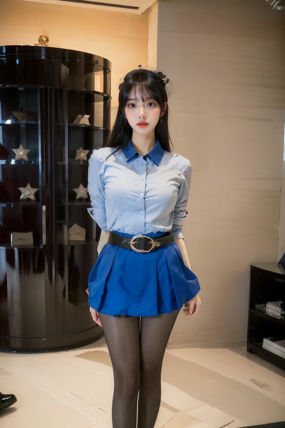 Collection - Elegant Allure The Sultry Sophistication of a Blue Blouse and