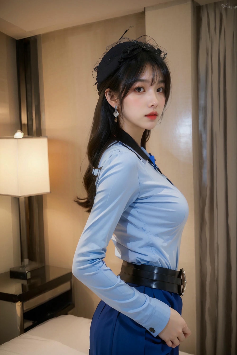 Collection - Elegant Allure The Sultry Sophistication of a Blue Blouse and