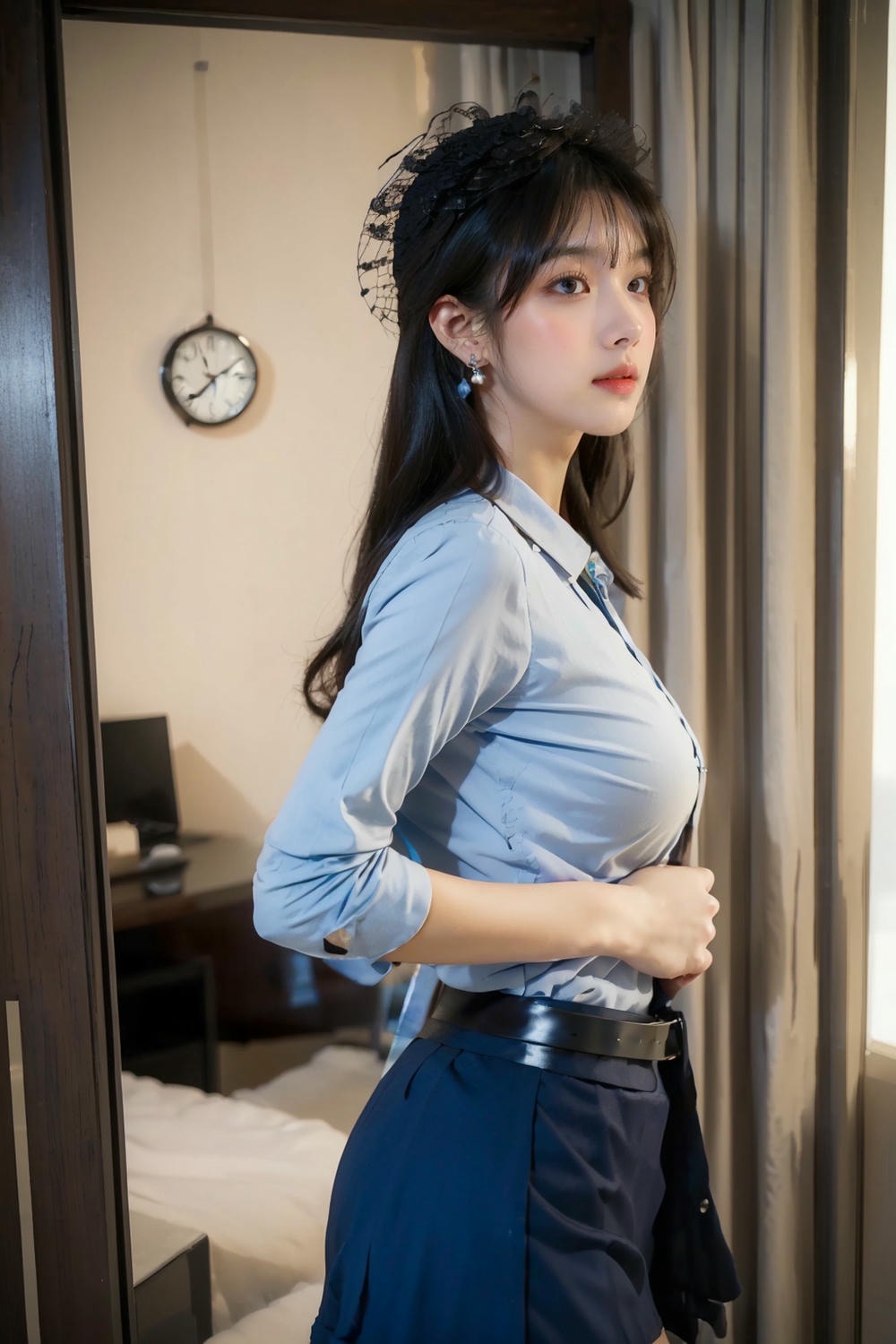Collection - Elegant Allure The Sultry Sophistication of a Blue Blouse and