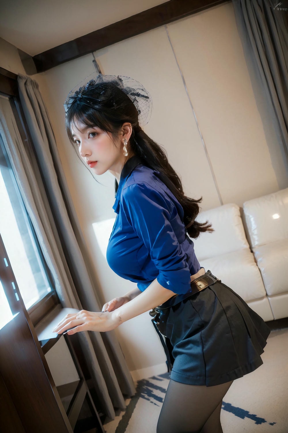 Collection - Elegant Allure The Sultry Sophistication of a Blue Blouse and
