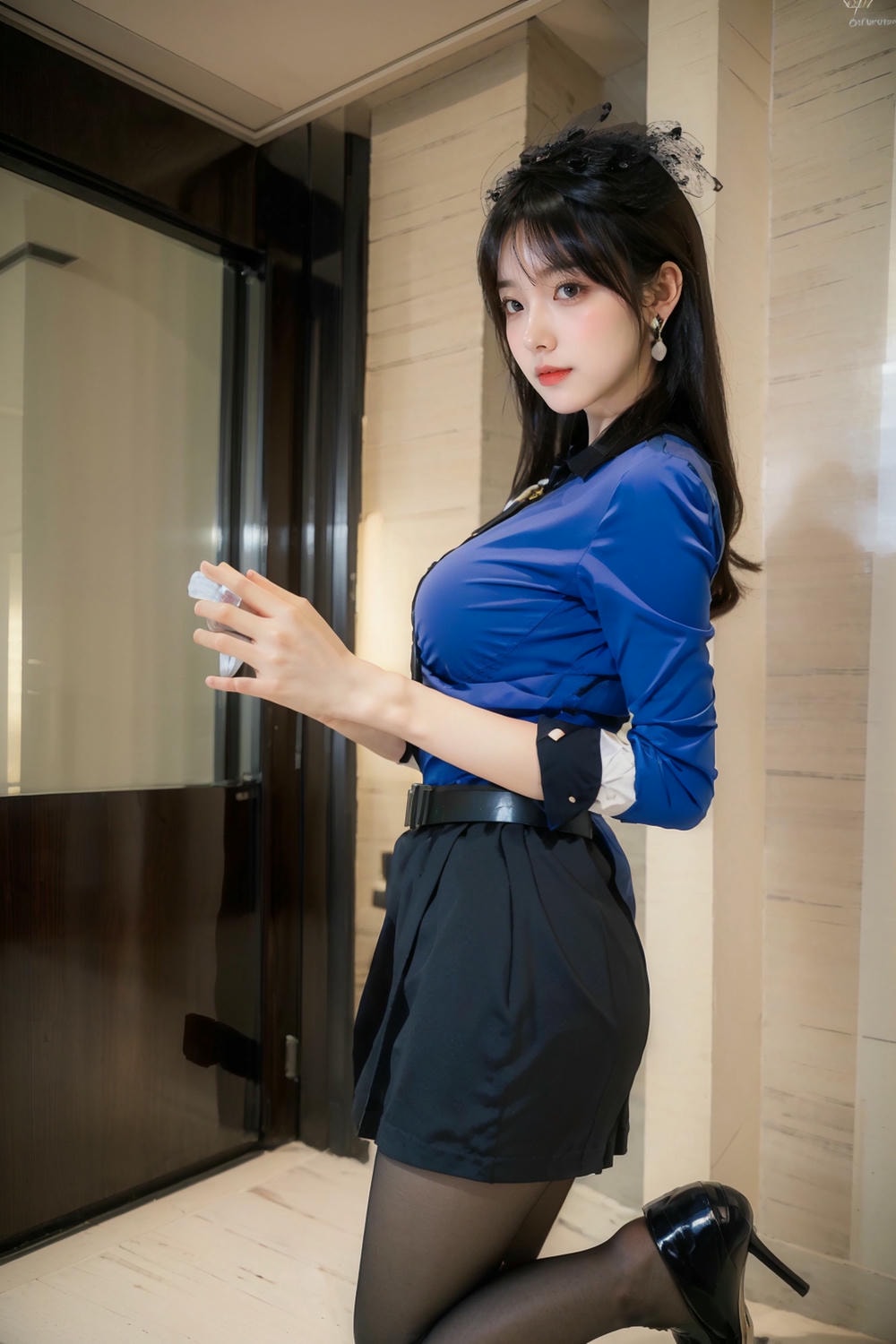 Collection - Elegant Allure The Sultry Sophistication of a Blue Blouse and